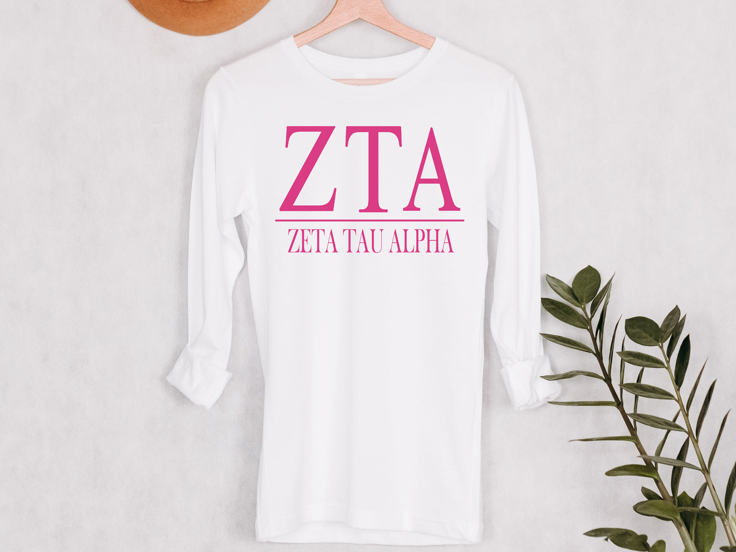 Zeta Tau Alpha Loud Letters Sorority Long Sleeve T-shirt _ 491g