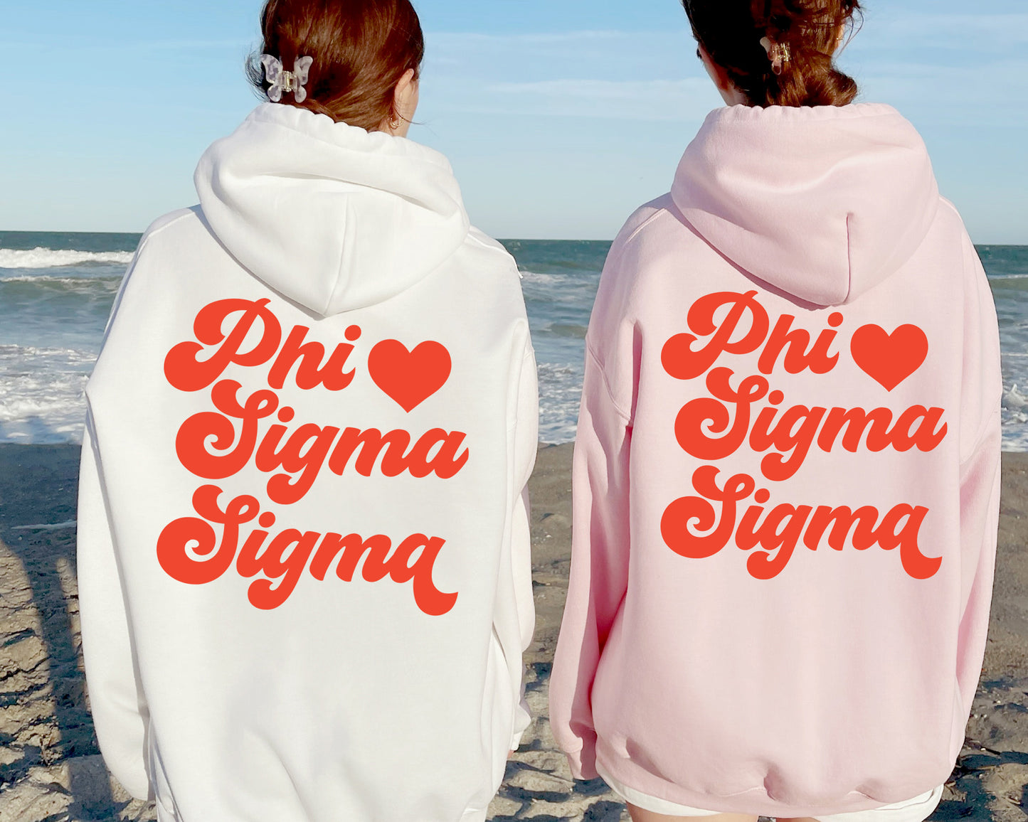 Phi Sigma Sigma Red Heart Sorority Hoodie _ 33365g