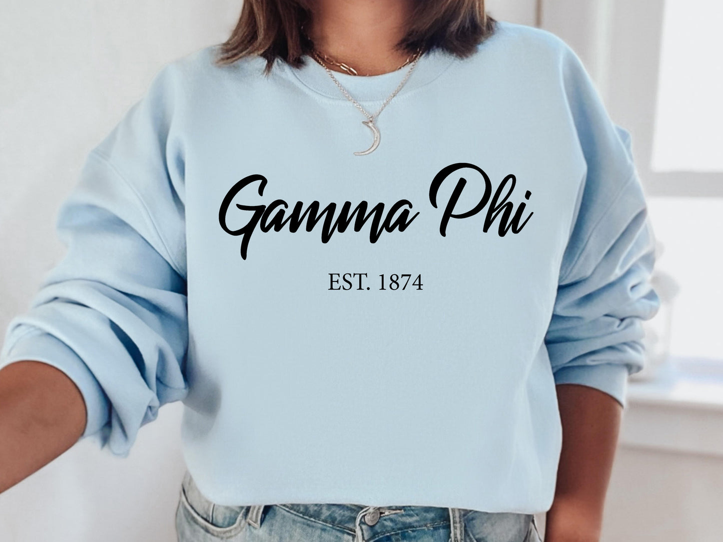 Gamma Phi Beta Black Flowy Sorority Sweatshirt _ 91g