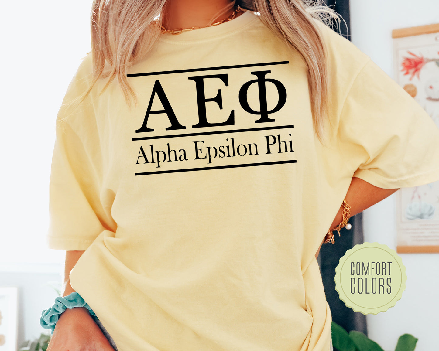 Alpha Epsilon Phi Bold Statement Comfort Colors Sorority T-shirt _ 286g