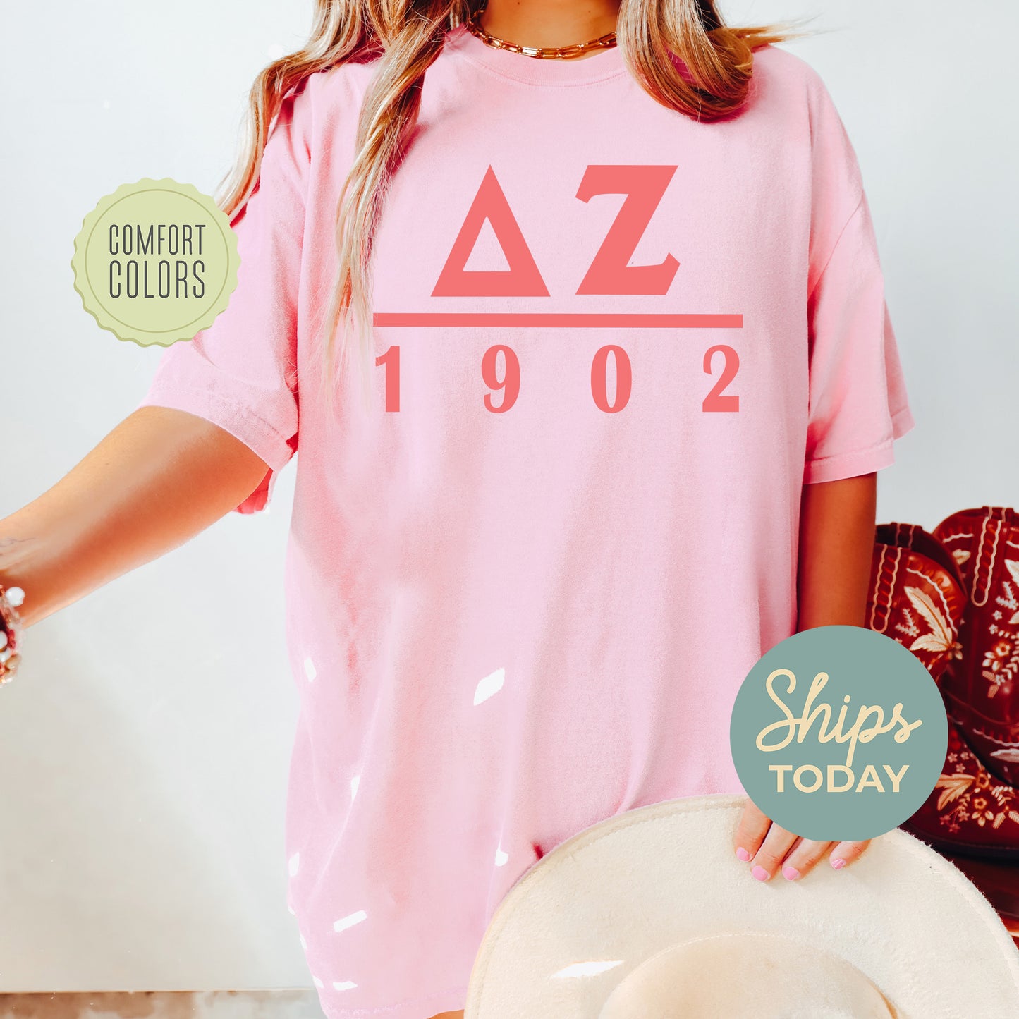 Delta Zeta Monochromatic Comfort Colors Sorority T-shirt _ 30856g