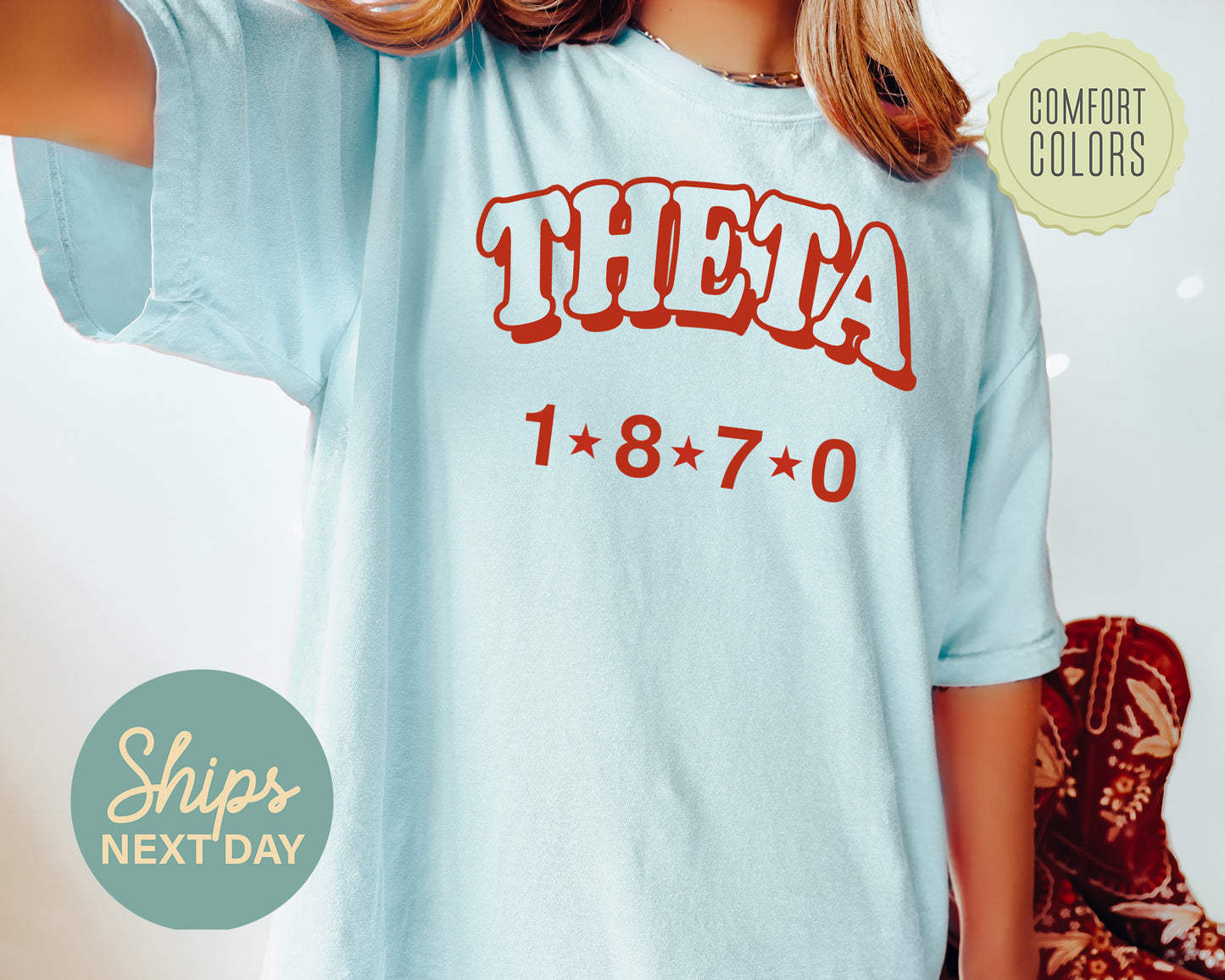 Kappa Alpha Theta Red Arch Comfort Colors Sorority T-shirt _ 377g