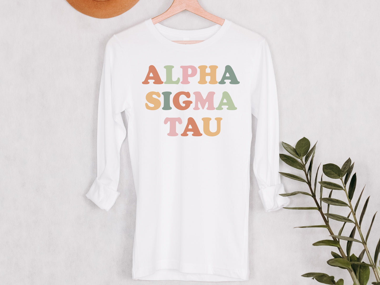 Alpha Sigma Tau Bright and Proud Sorority Long Sleeve T-shirt _ 421g