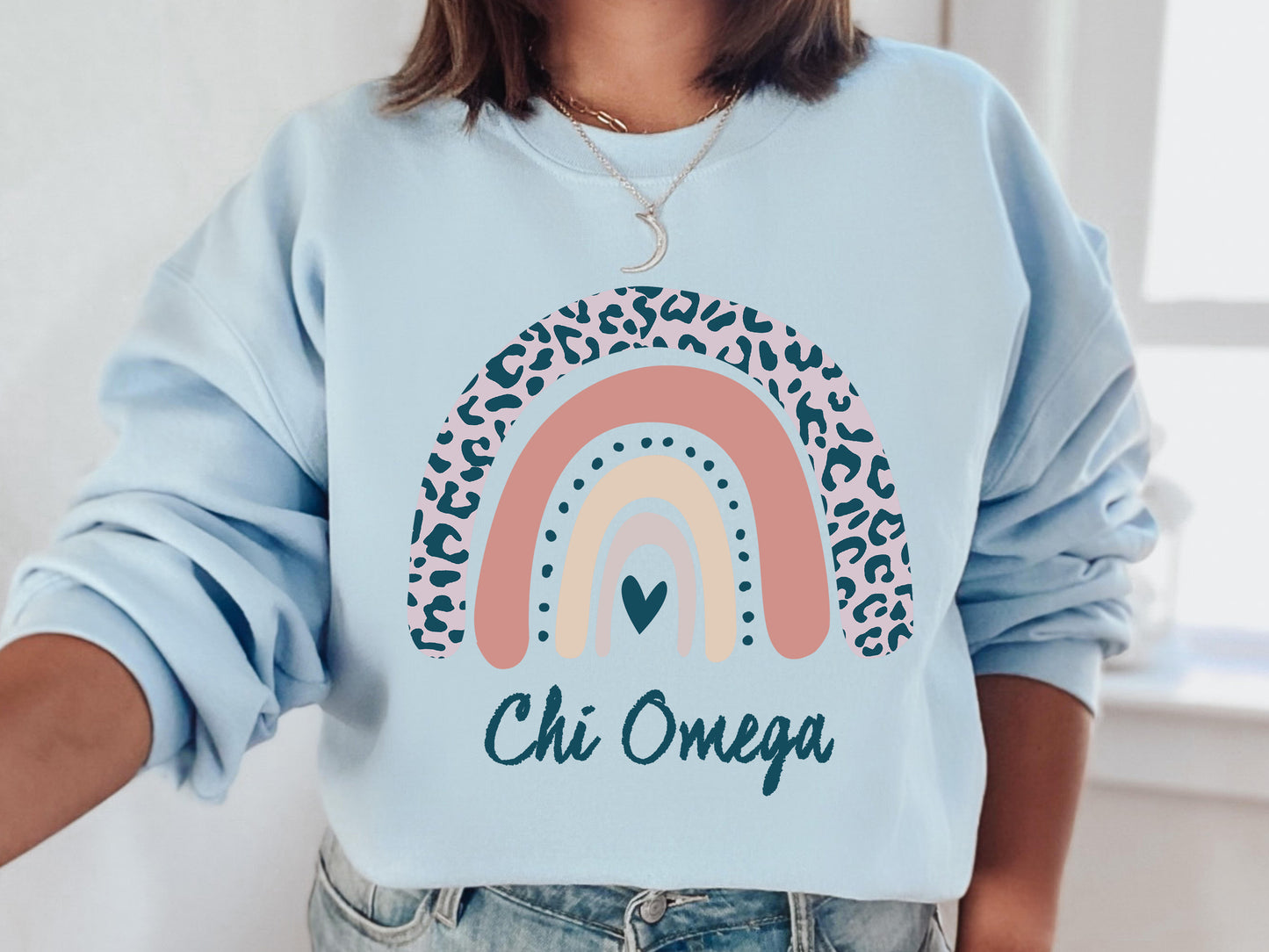 Chi Omega Greek Rainbow Sorority Sweatshirt _ 2742g