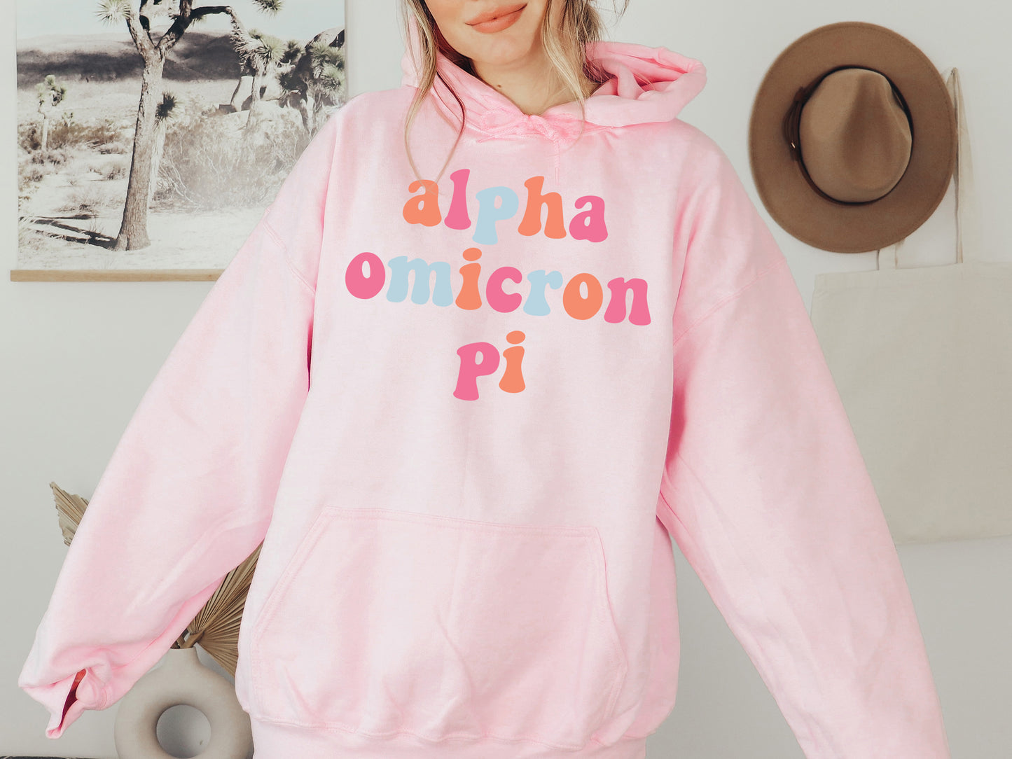 Alpha Omicron Pi Vividly Vibrant Sorority Hoodie _ 3153g