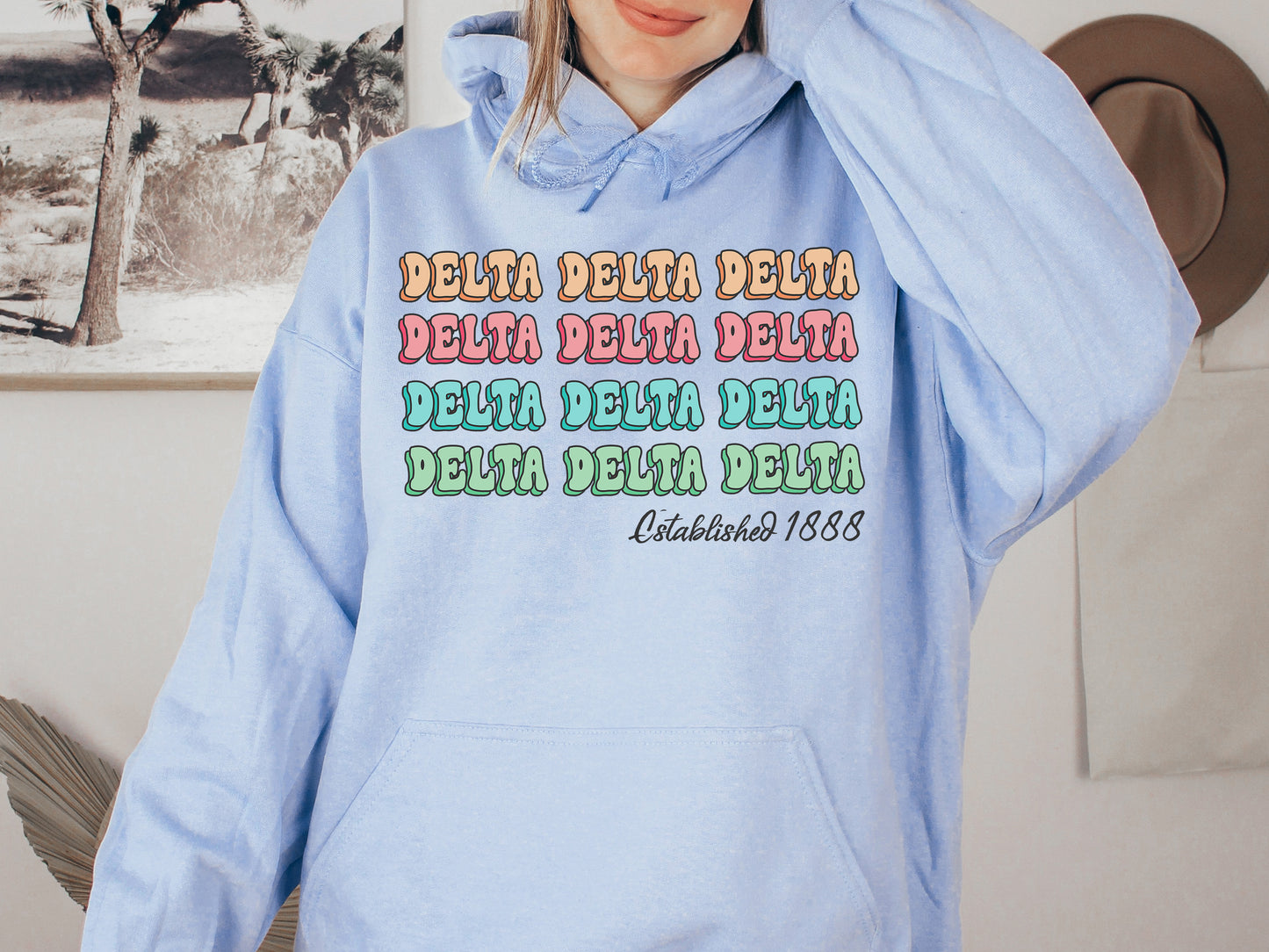 Delta Delta Delta Lucy Sorority Hoodie _ 268g