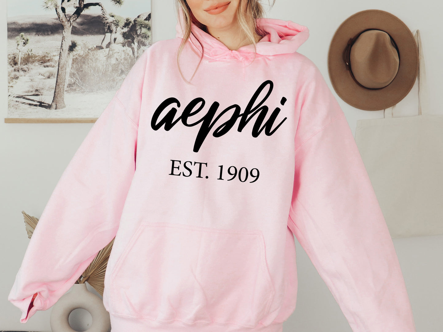 Alpha Epsilon Phi Black Flowy Sorority Hoodie _ 79g