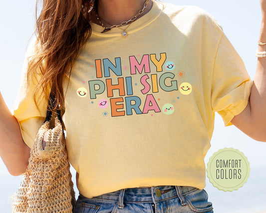 Phi Sigma Sigma Sorority Era Comfort Colors Sorority T-shirt _ 35456g
