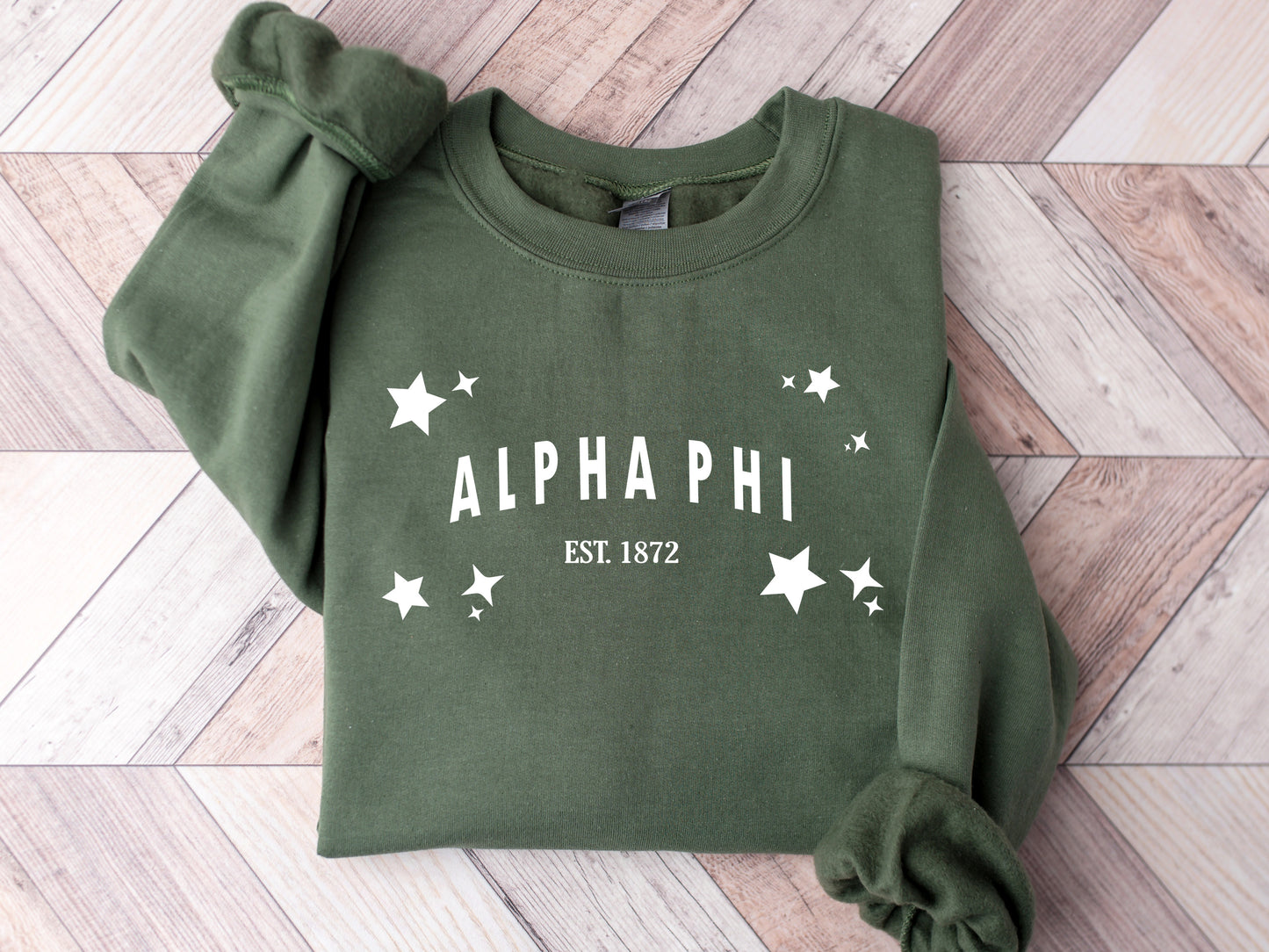 Alpha Phi Arched Star Sorority Sweatshirt _ 2269g