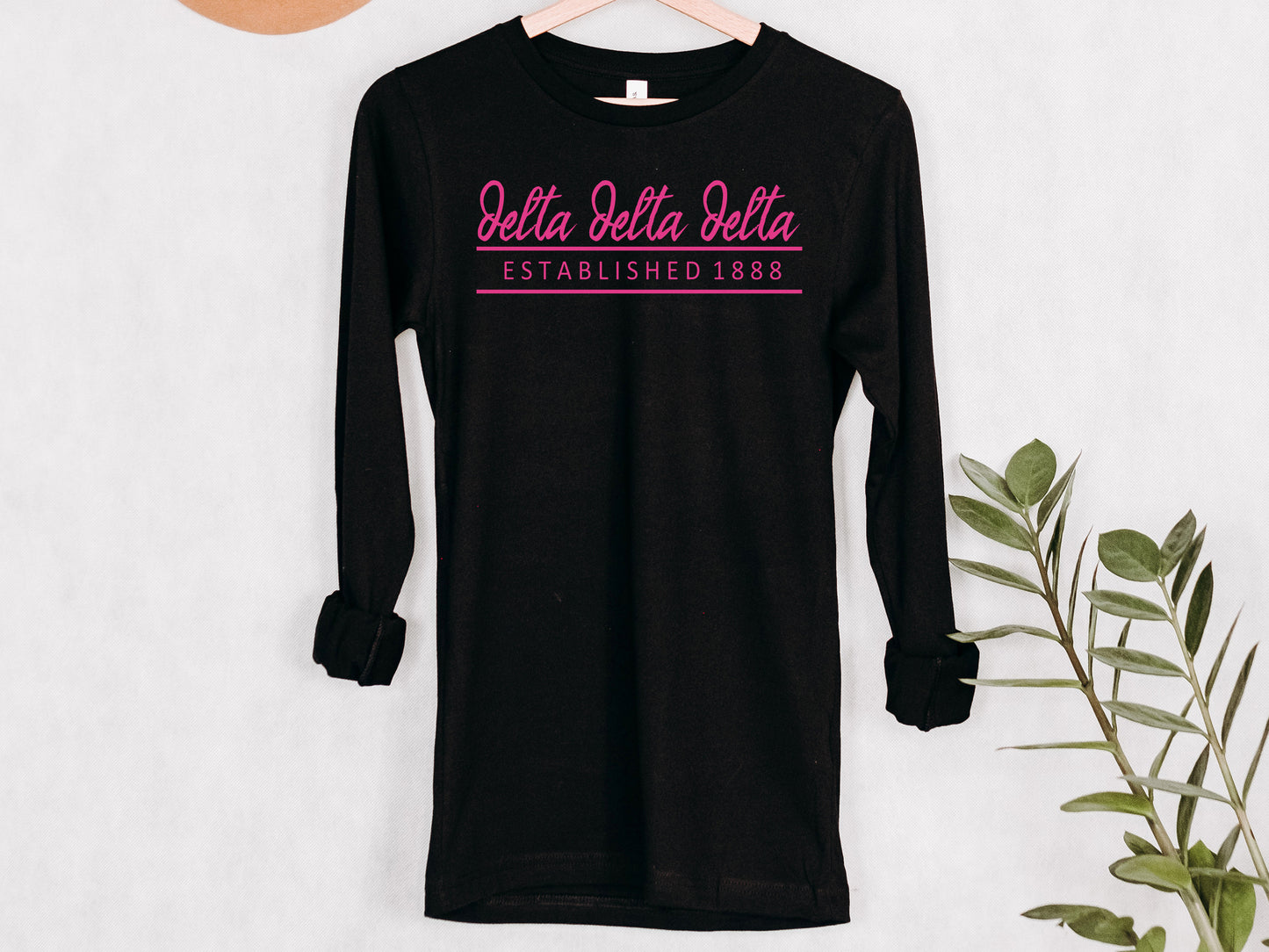 Delta Delta Delta All Pink Sorority Long Sleeve T-shirt _ 762g