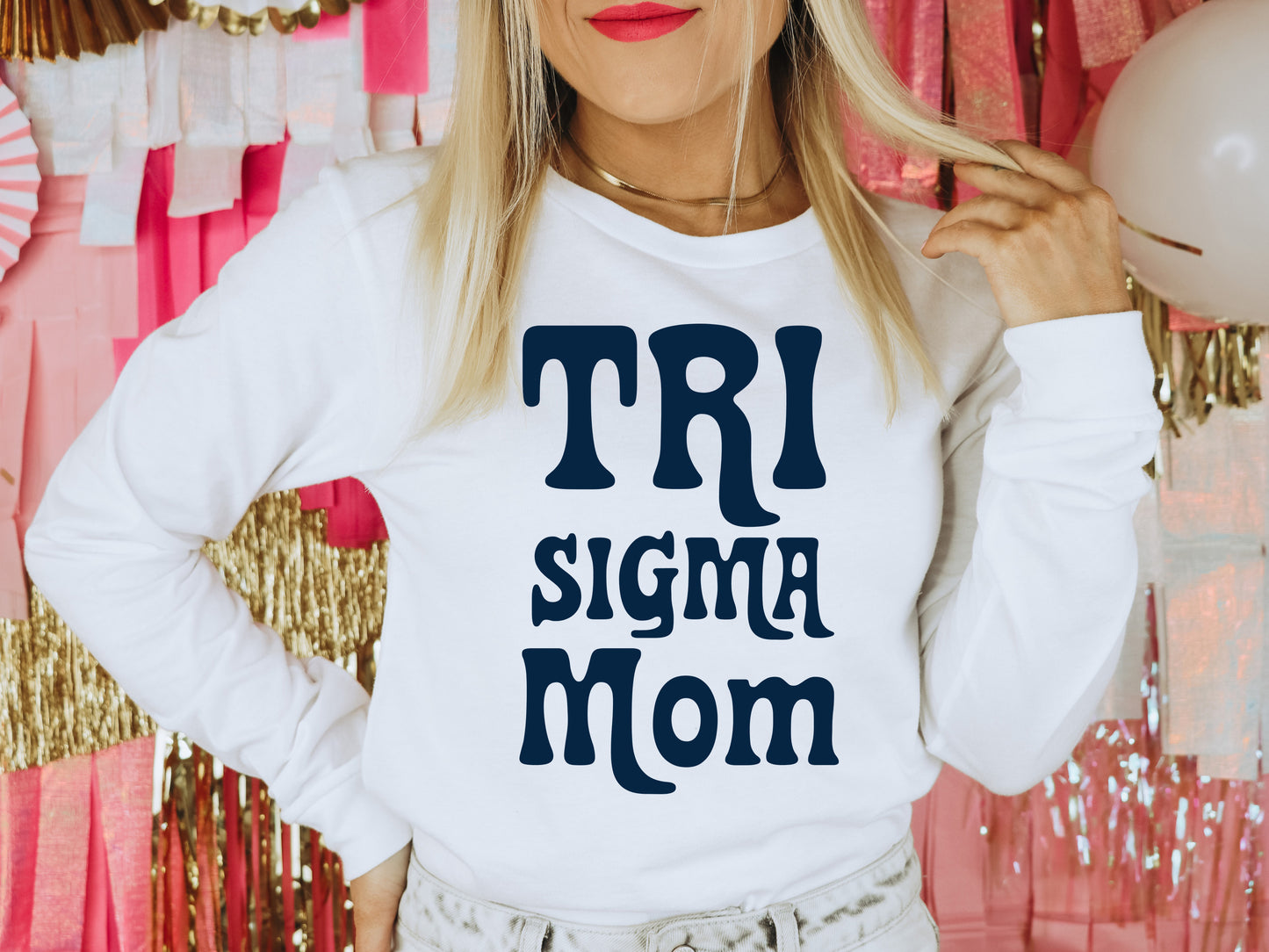 Sigma Sigma Sigma Got it from my Mom Sorority Long Sleeve T-shirt _ 3094g