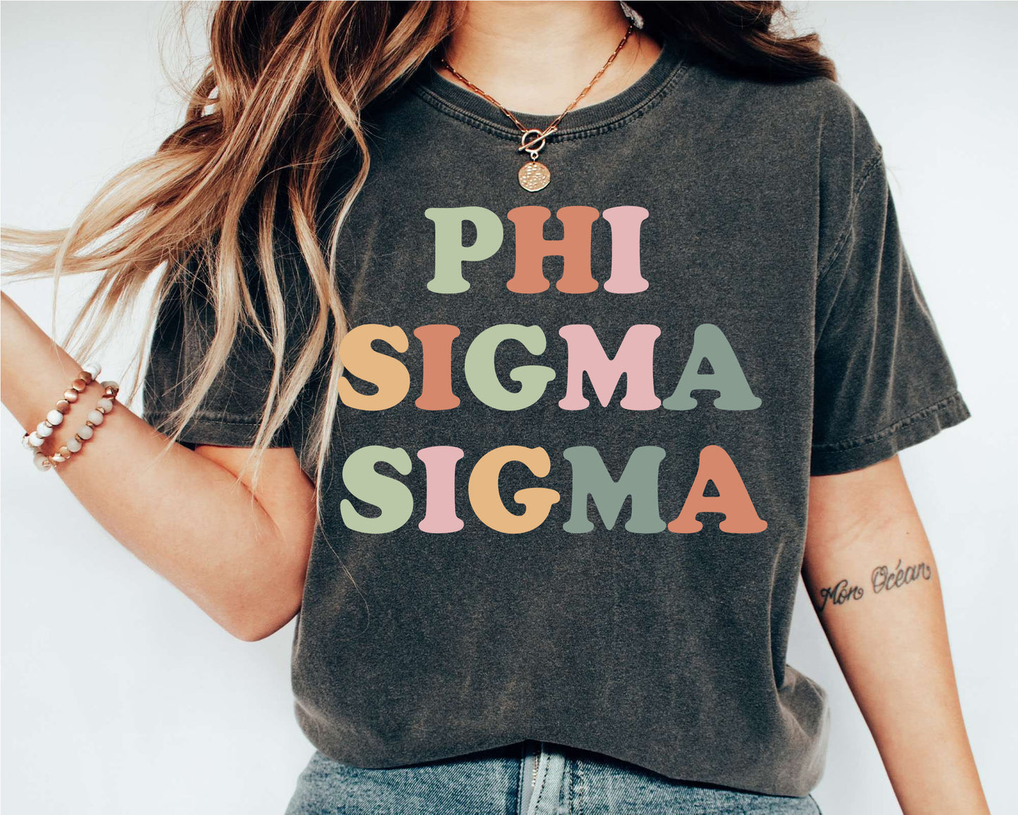 Phi Sigma Sigma Bright and Proud Sorority T-shirt _ 433g
