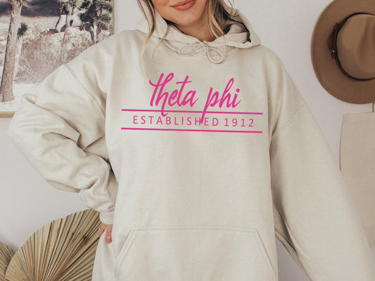 Theta Phi Alpha All Pink Sorority Hoodie _  776g
