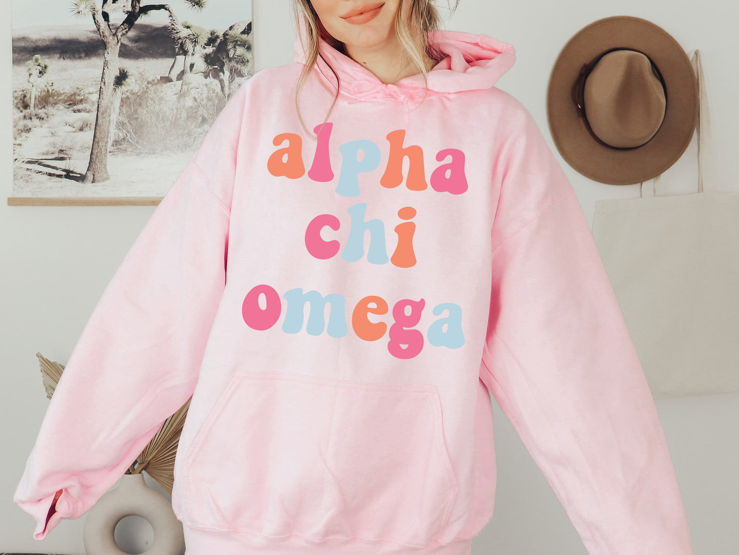 Alpha Chi Omega Vividly Vibrant Sorority Hoodie _ 3149g