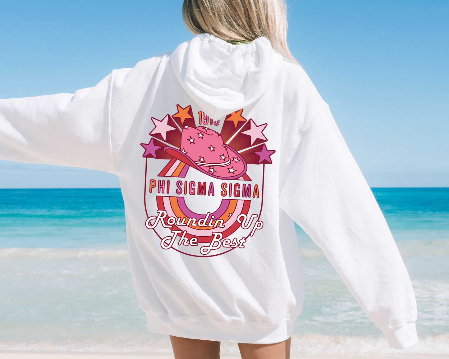 Phi Sigma Sigma Roundin' up the Best Sorority Hoodie _ 32913g