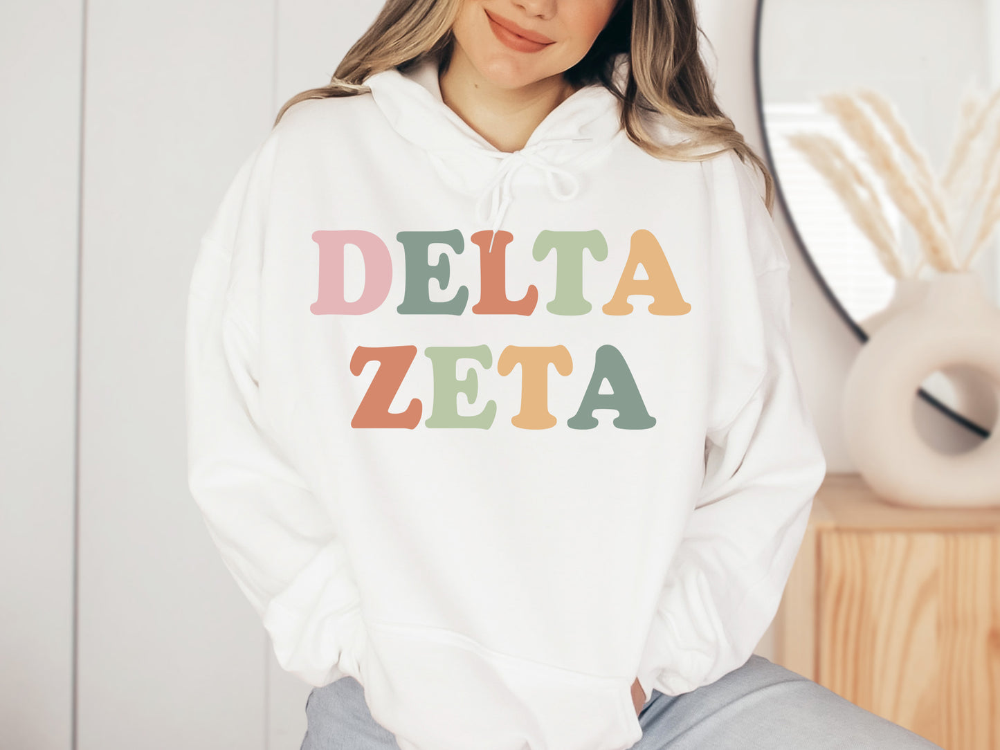 Delta Zeta Bright and Proud Sorority Hoodie _ 427g