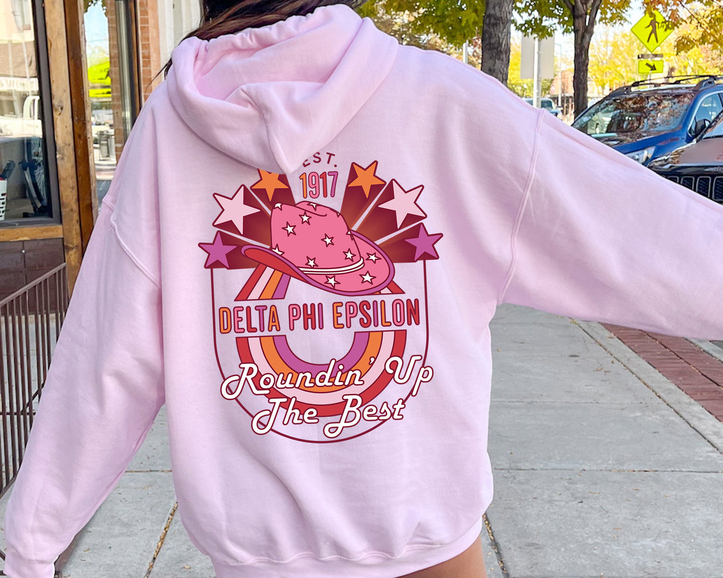 Delta Phi Epsilon Roundin' up the Best Sorority Hoodie _ 32906g