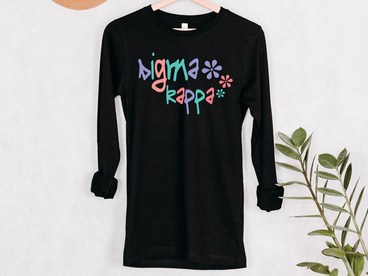 Sigma Kappa Colorful Floral Sorority Long Sleeve T-shirt _ 2625g