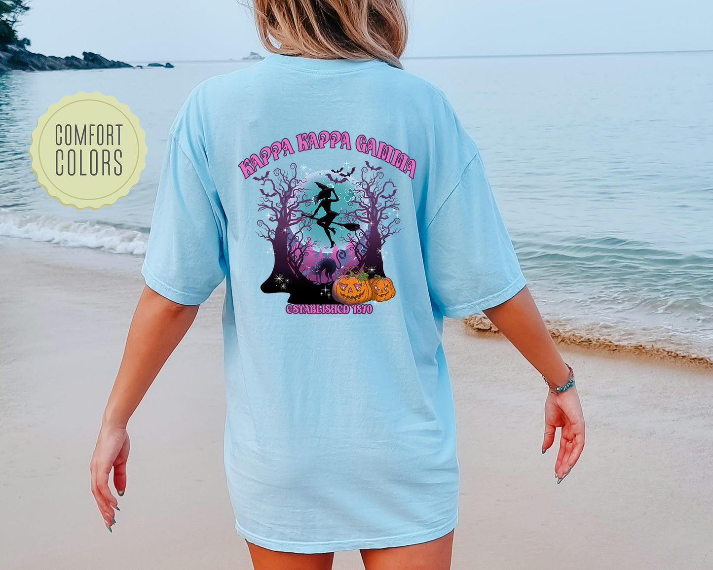 Kappa Kappa Gamma Halloween Witch Comfort Colors Sorority T-shirt _ 36243g