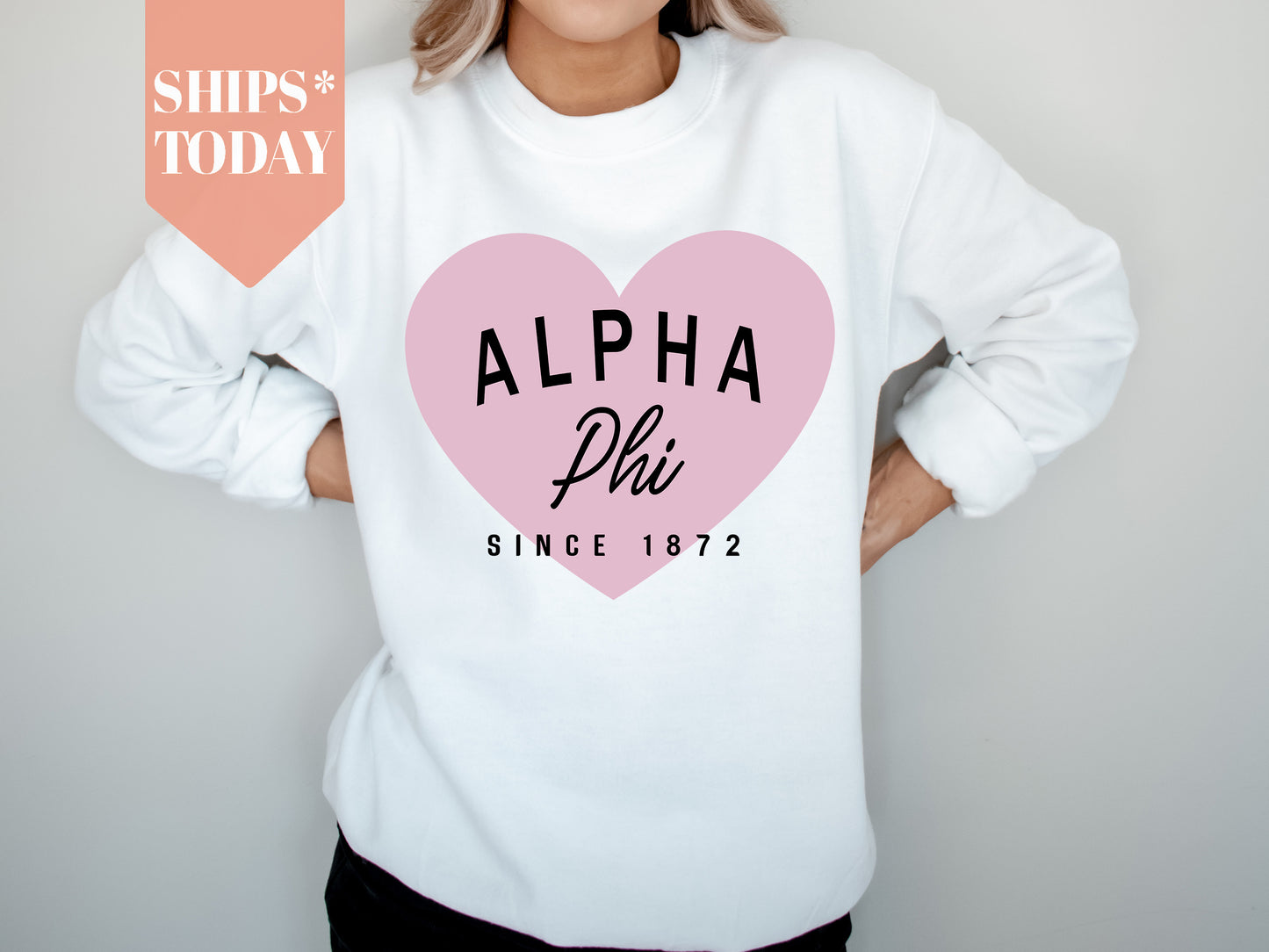 Alpha Phi Pretty in Pink Sorority Sweatshirt _ 445g
