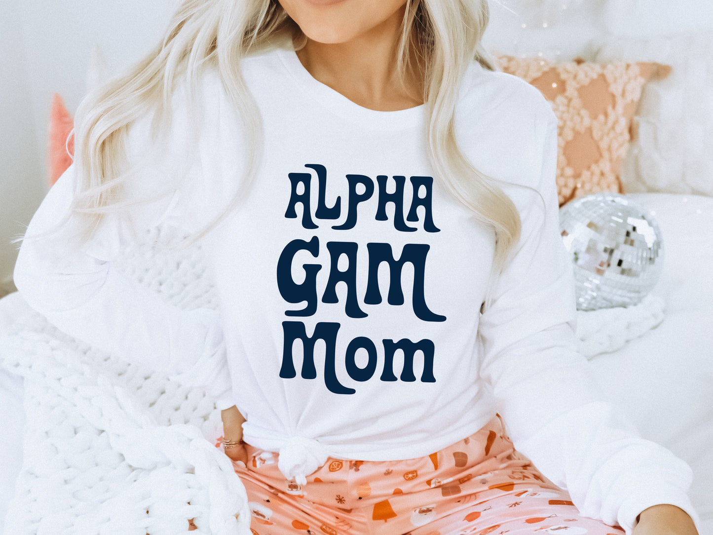 Alpha Gamma Delta Got it from my Mom Sorority Long Sleeve T-shirt _ 3074g