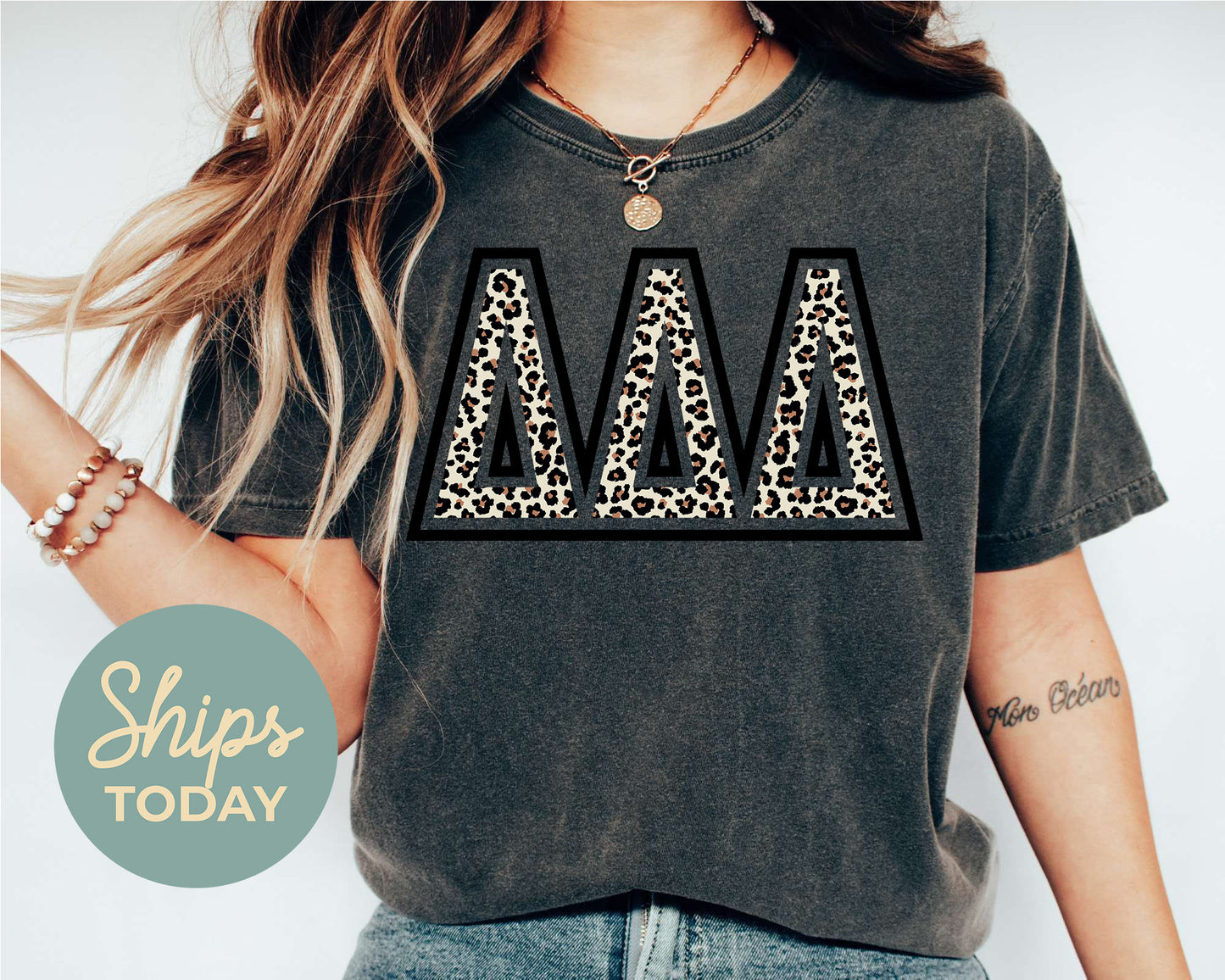 Delta Delta Delta Safari Style Letters Sorority T-shirt _ 30445g
