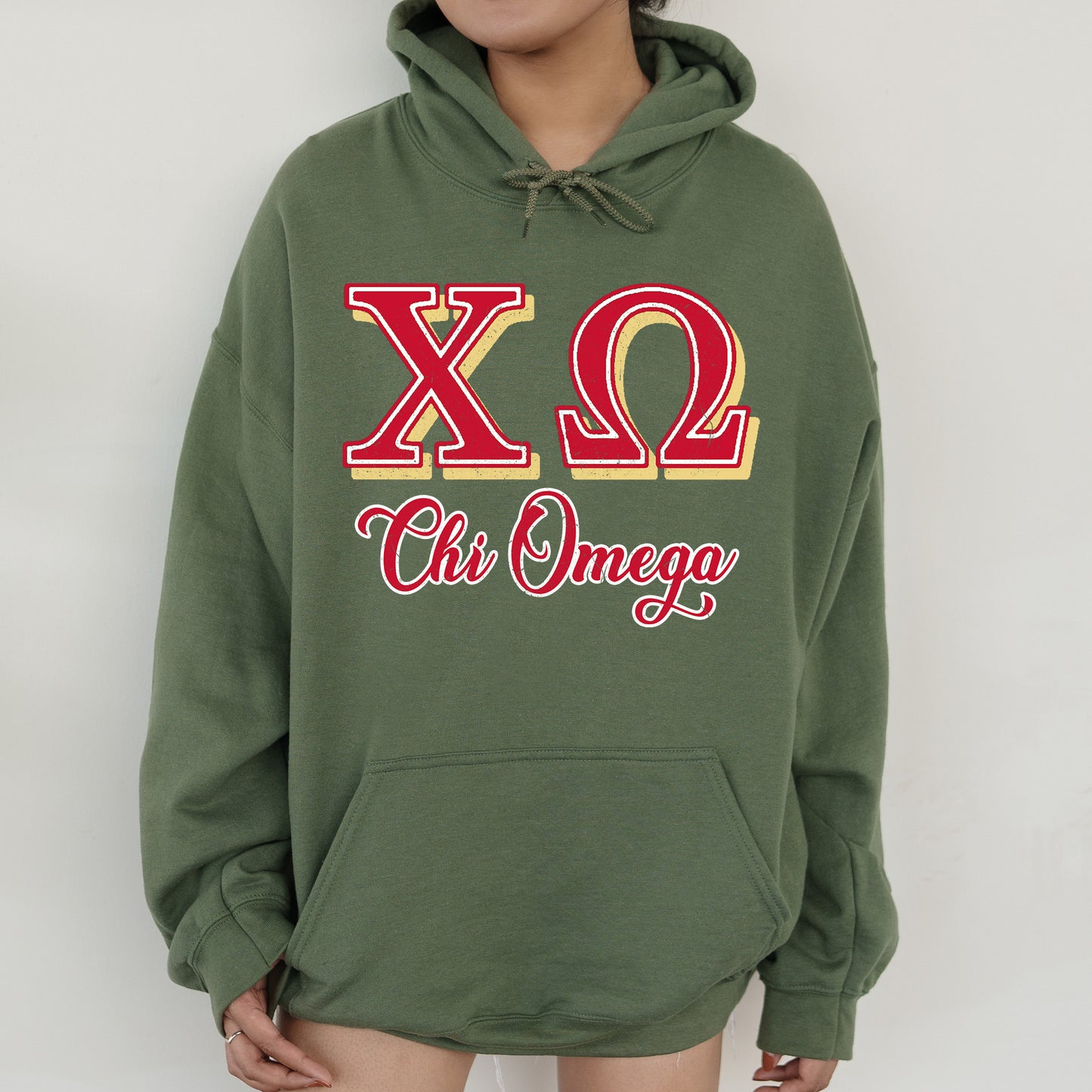 Chi Omega Greek Colors Sorority Hoodie _ 36078g