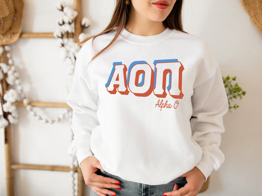 Alpha Omicron Pi American Colored Sorority Sweatshirt _ 30g