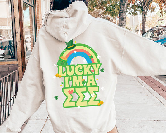 Sigma Sigma Sigma Lucky Rainbow Sorority Hoodie _ 32891g