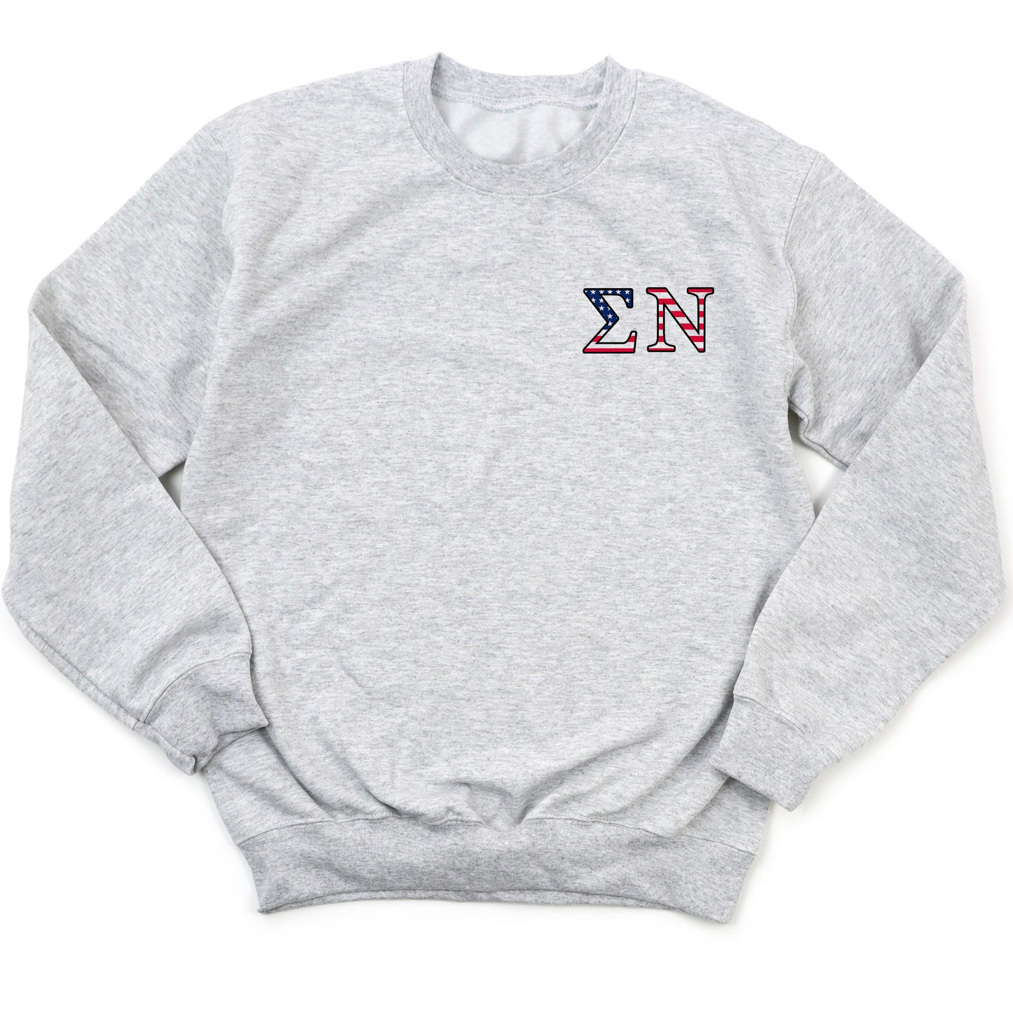 a grey sweatshirt with the letter n on it