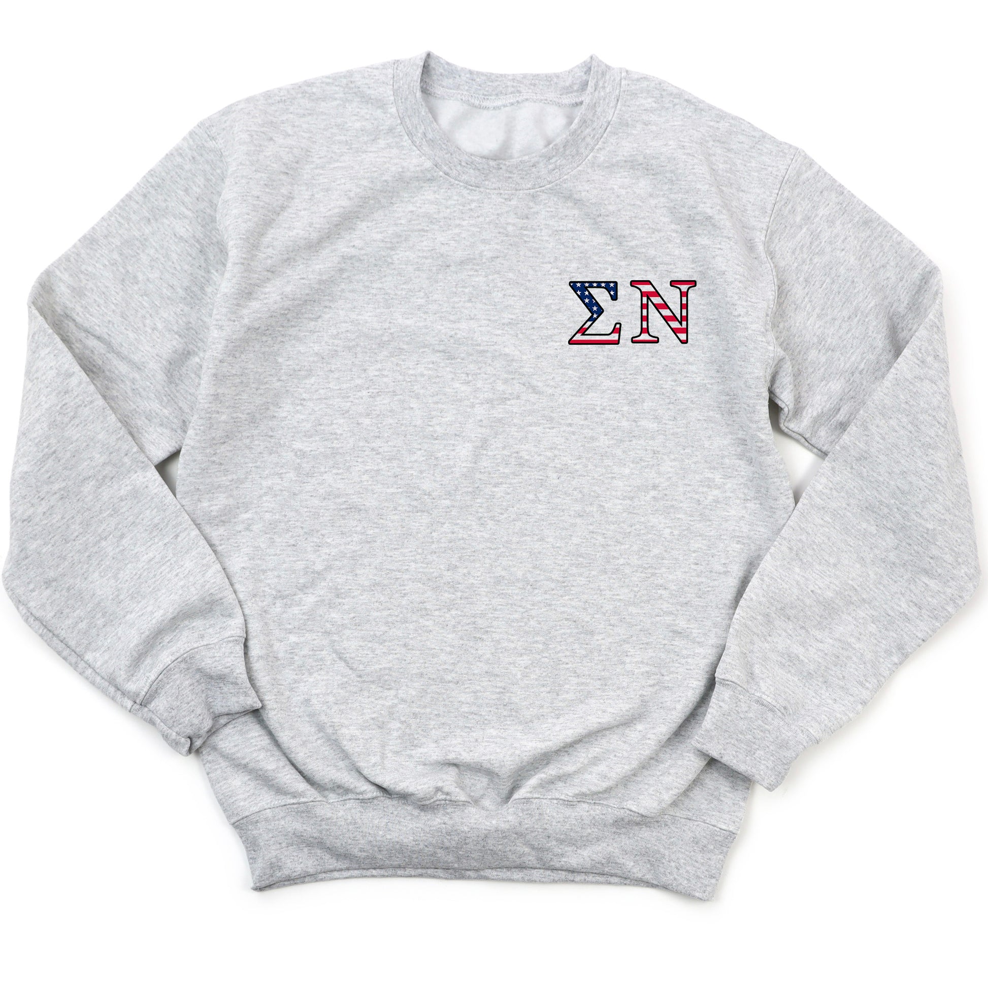 a grey sweatshirt with the letter n on it