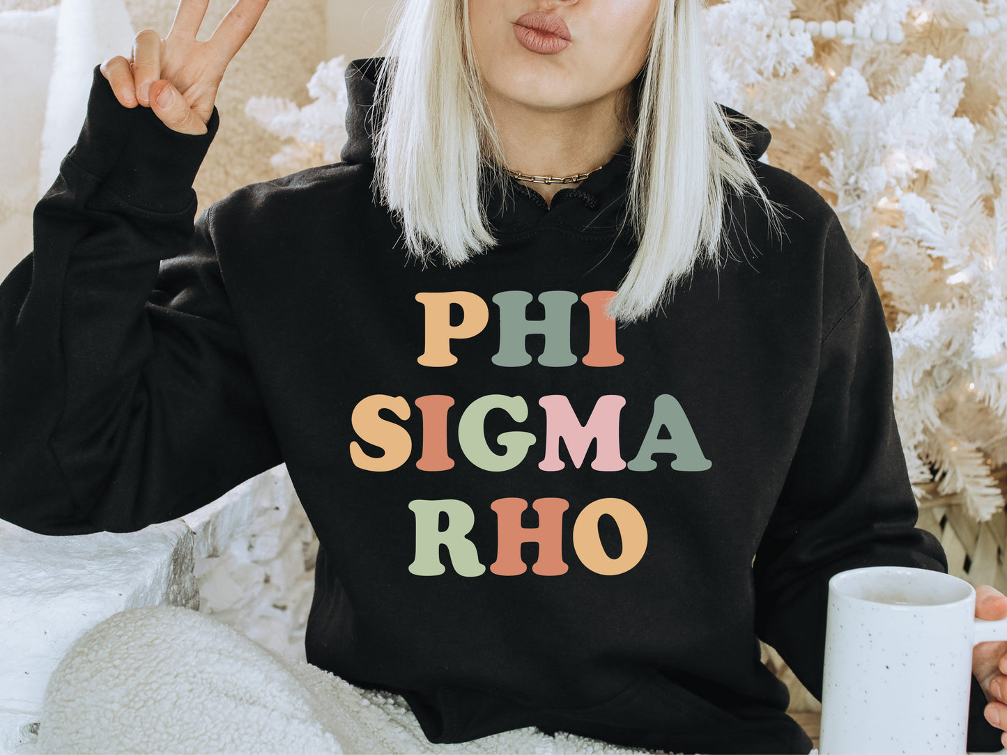 Phi Sigma Rho Bright and Colorful Sorority Hoodie _ 3477g