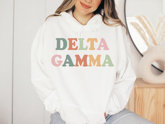 Delta Gamma Bright and Proud Sorority Hoodie _ 425g