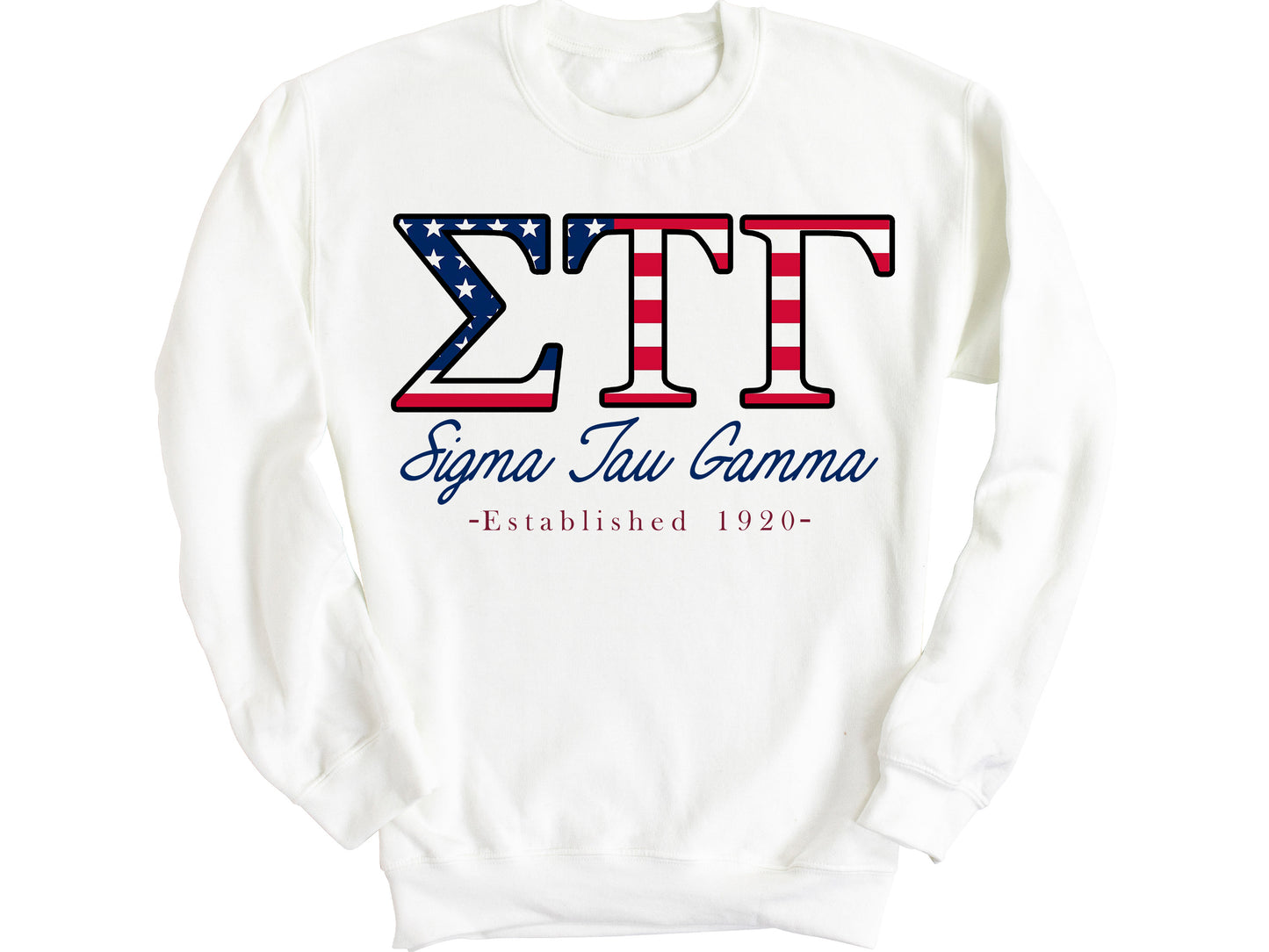 Sigma Tau Gamma American Flag Letters Fraternity Sweatshirt _ 1179