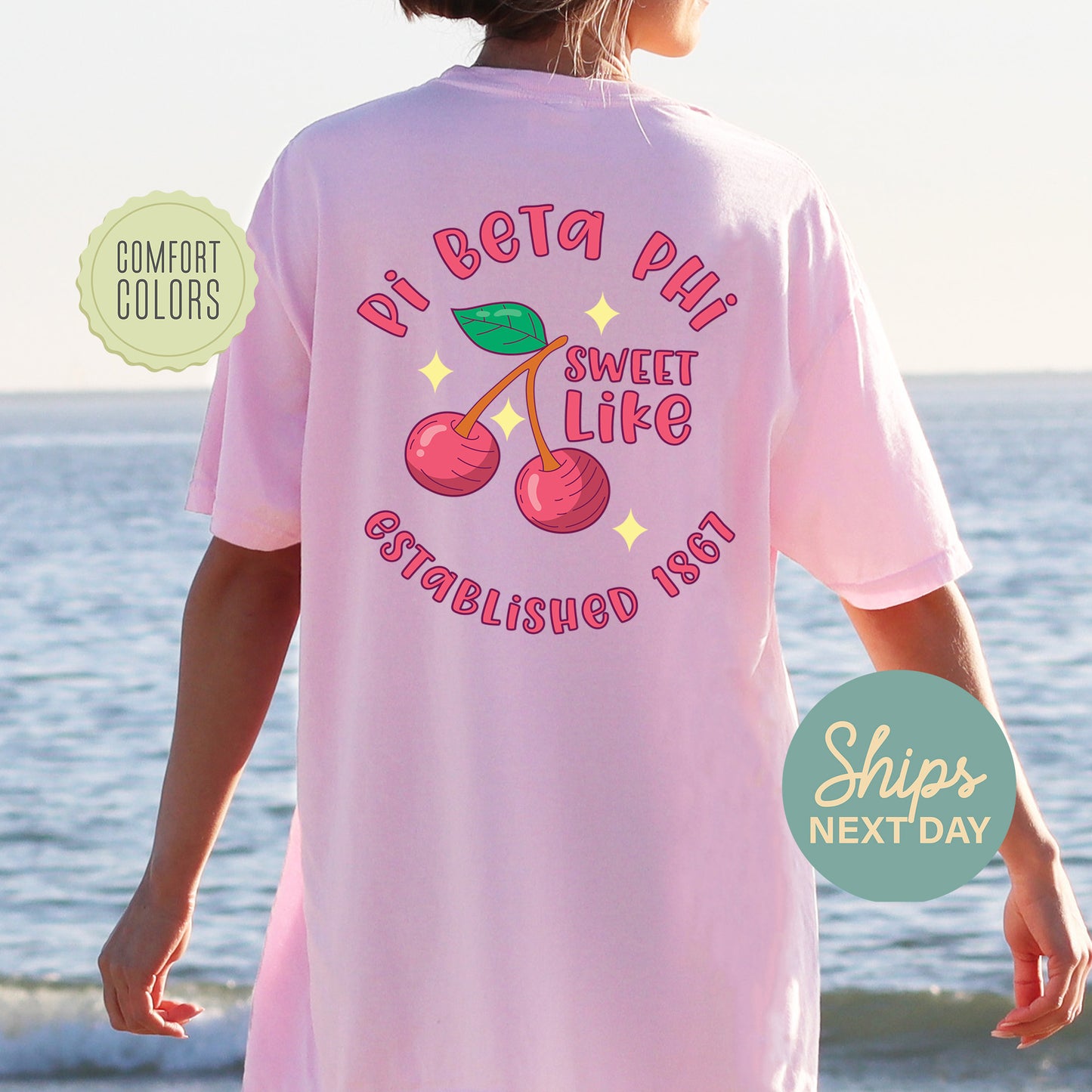 Pi Beta Phi Sweet Like Cherry Comfort Colors Sorority T-shirt _ 32049g