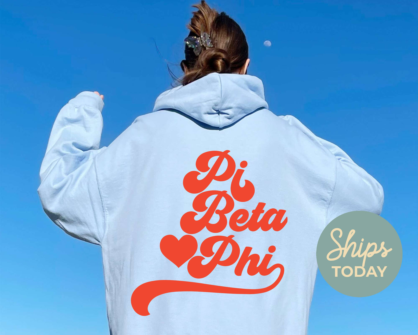 Pi Beta Phi Red Heart Sorority Hoodie _ 33366g