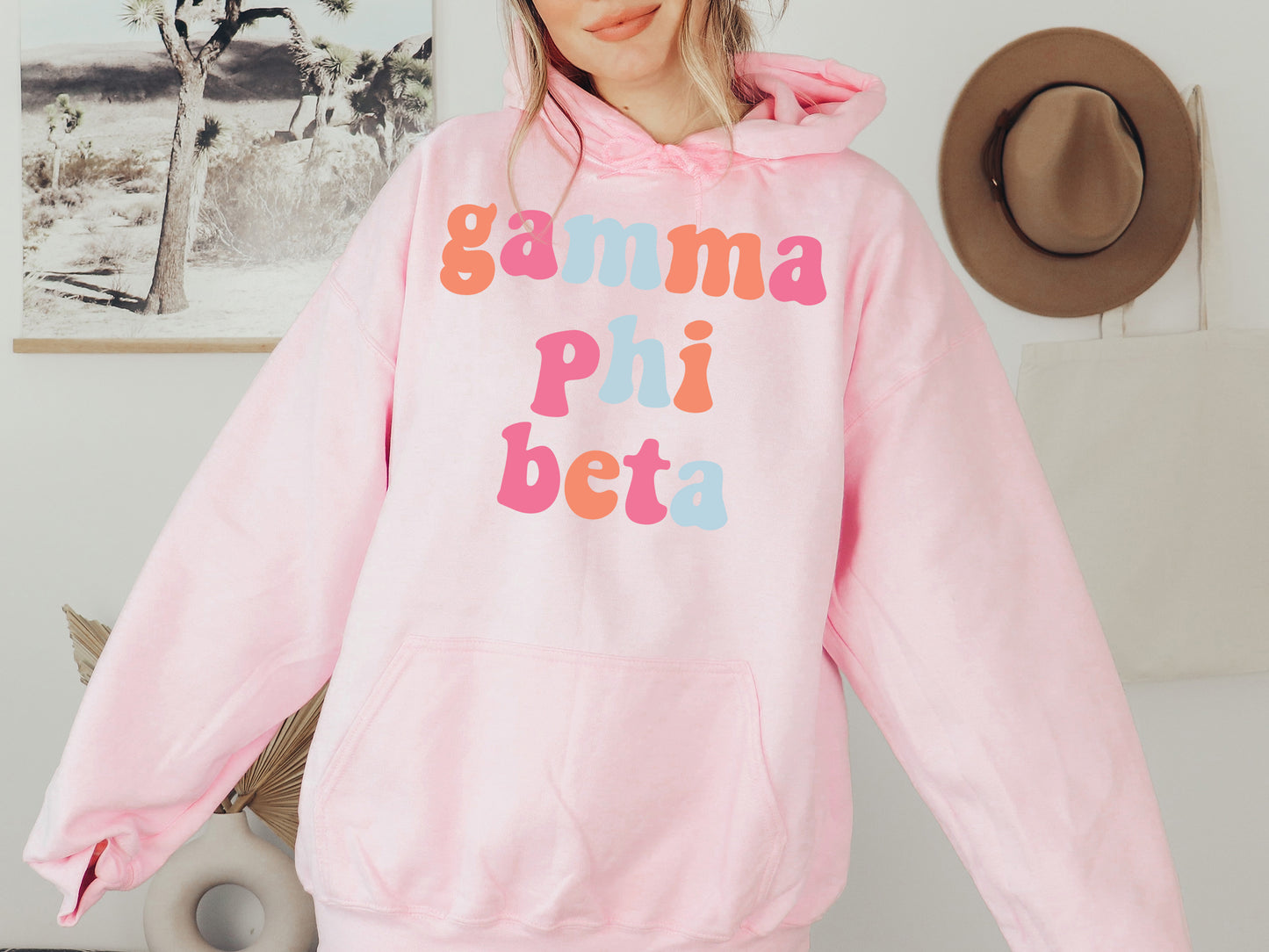 Gamma Phi Beta Vividly Vibrant Sorority Hoodie _ 3163g