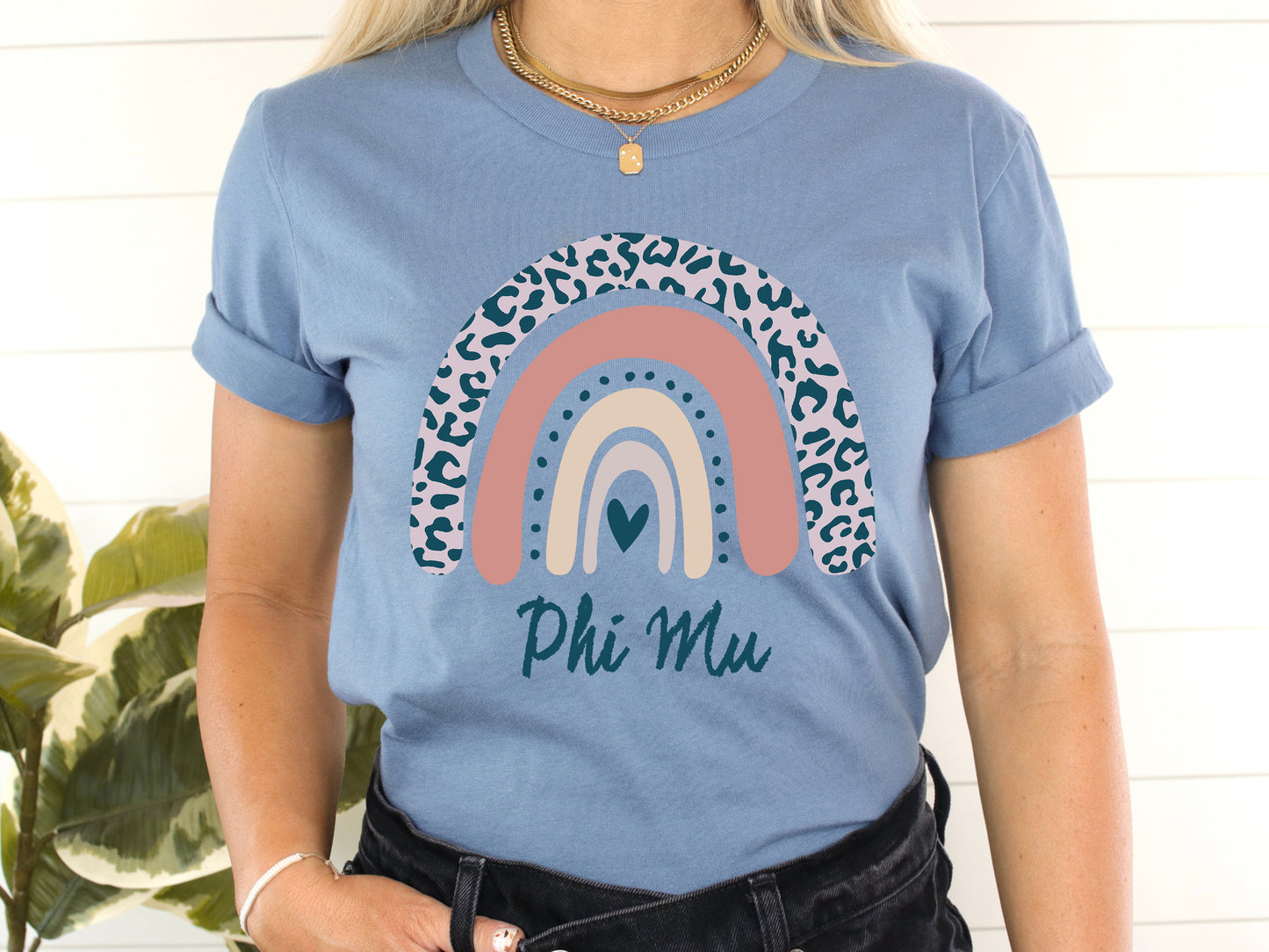 Phi Mu Greek Rainbow Sorority T-shirt _ 2751g