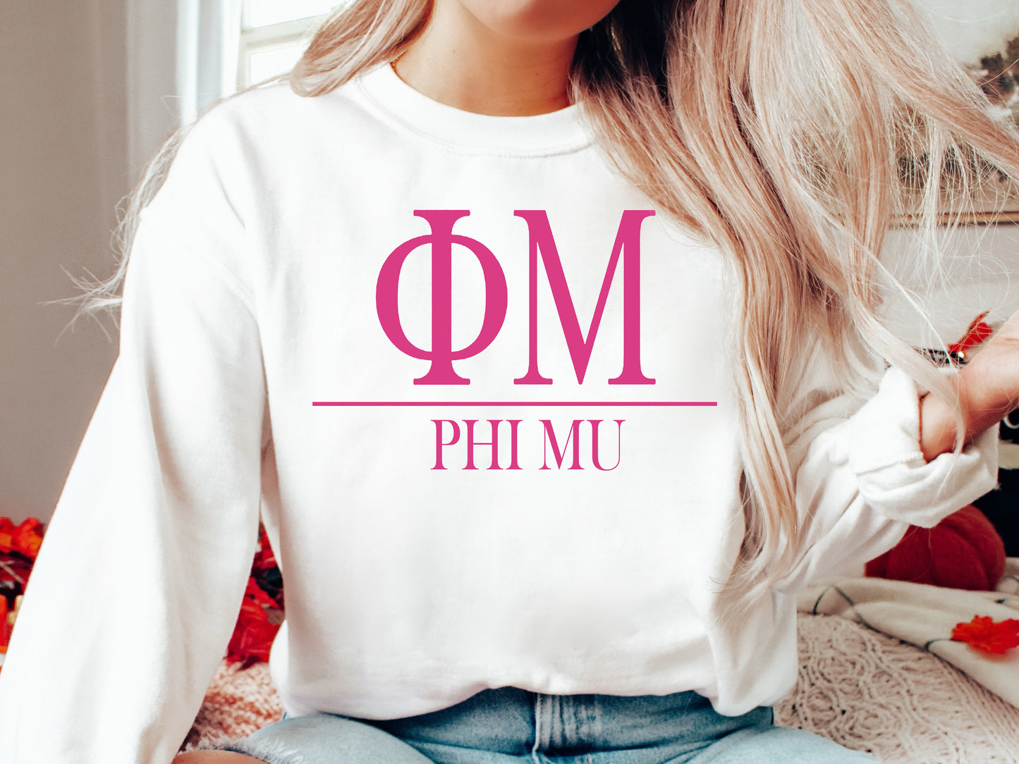 Phi Mu Loud Letters Sorority Sweatshirt _ 484g