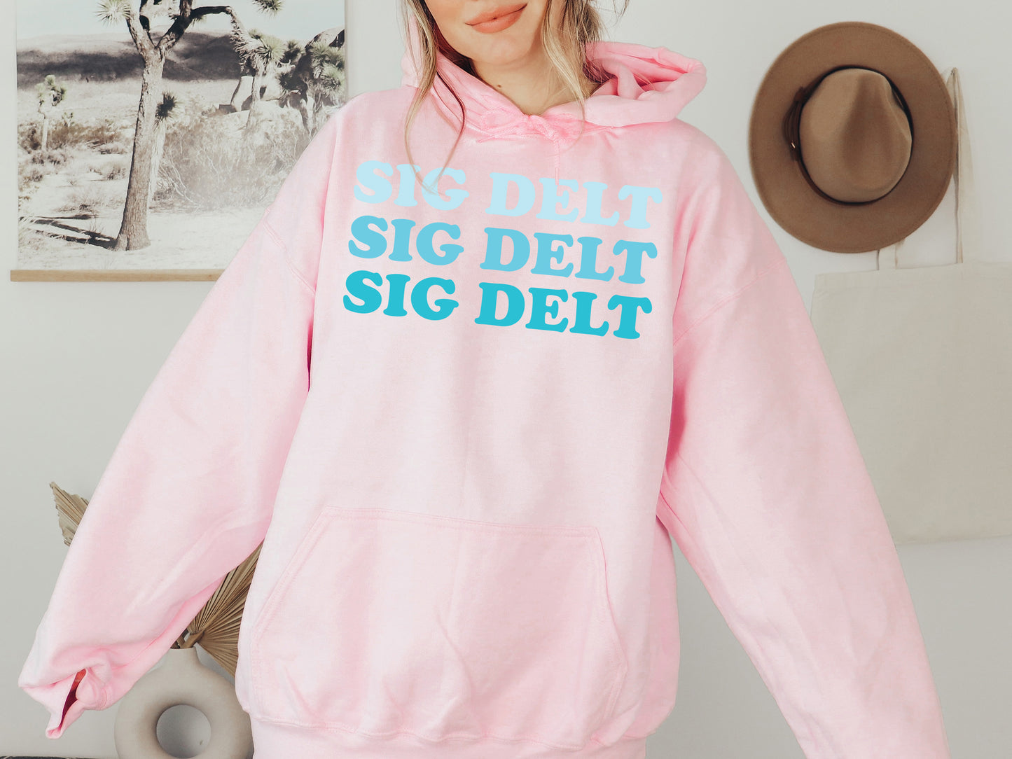 Sigma Delta Tau Touch of Blue Sorority Hoodie _ 2598g