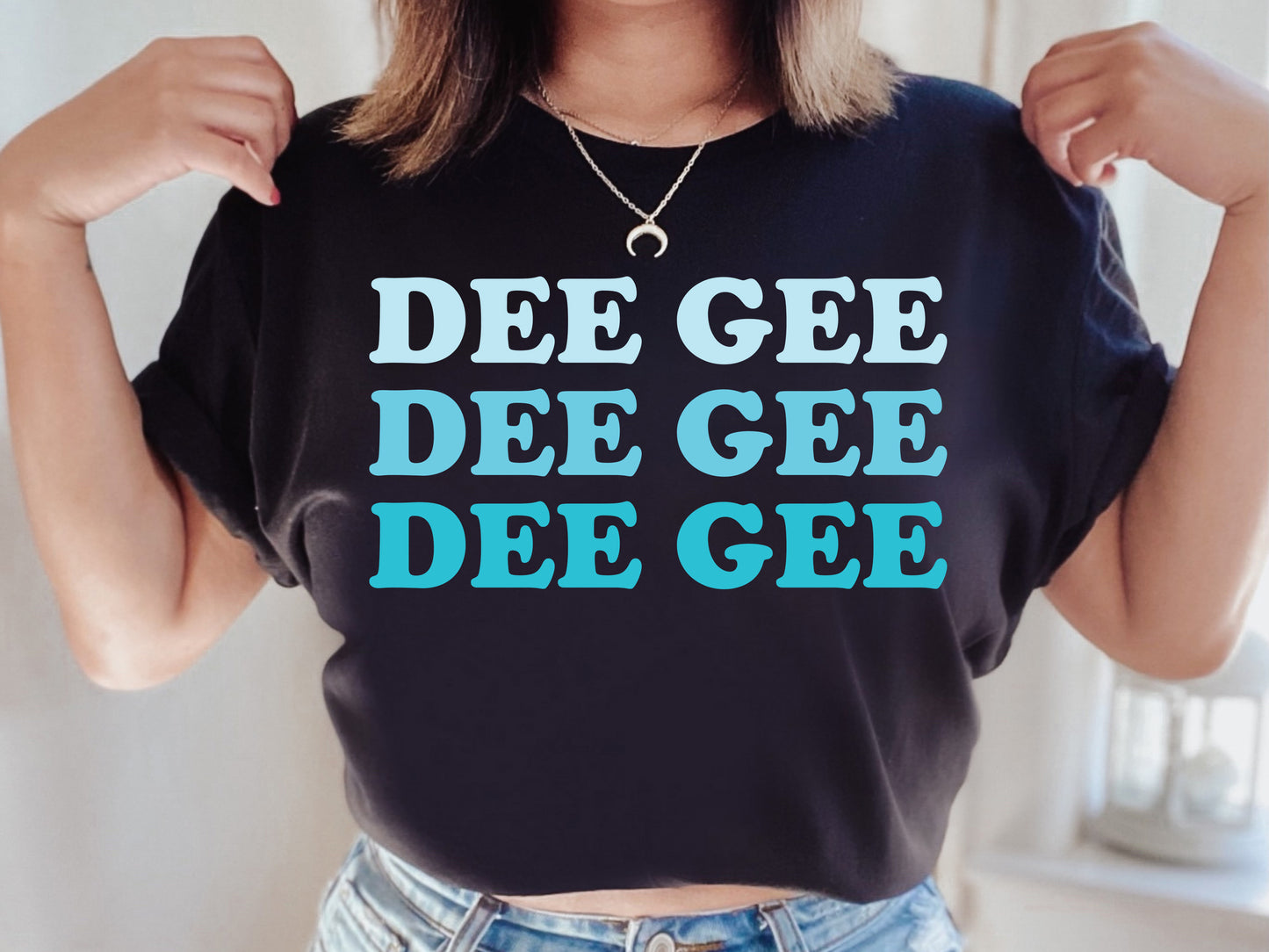 Delta Gamma Touch of Blue Sorority T-shirt _ 2588g