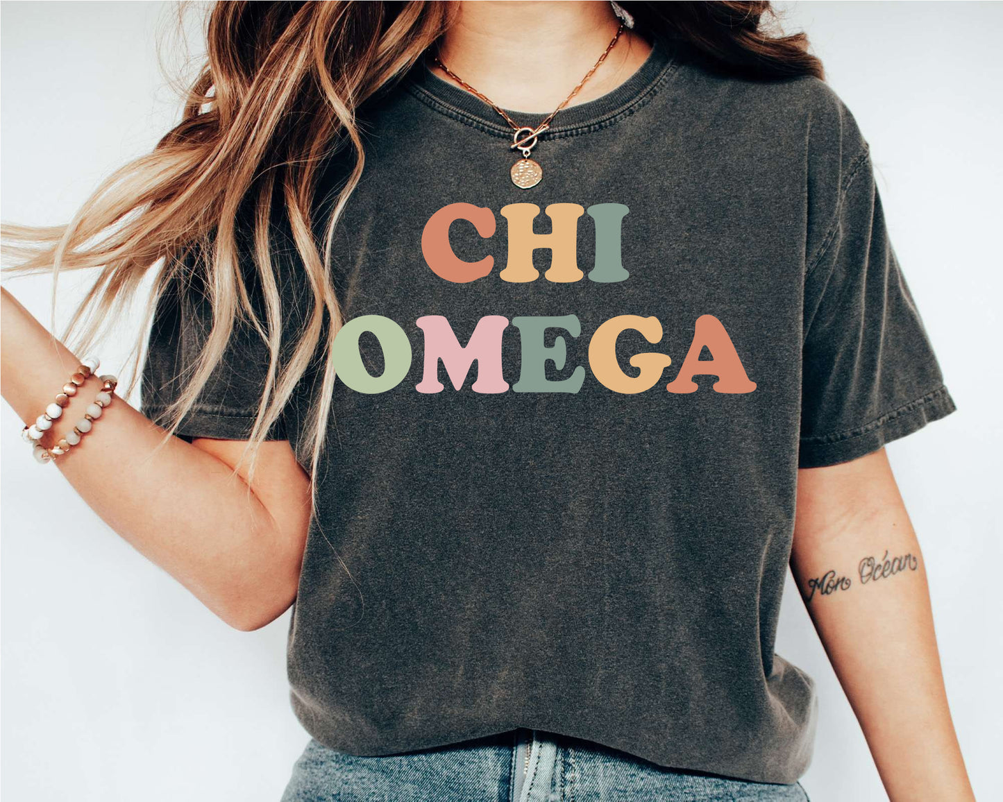 Chi Omega Bright and Proud Sorority T-shirt _ 423g