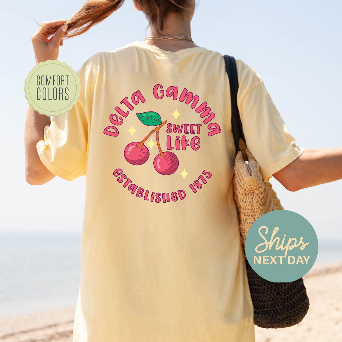 Delta Gamma Sweet Like Cherry Comfort Colors Sorority T-shirt _ 32040g