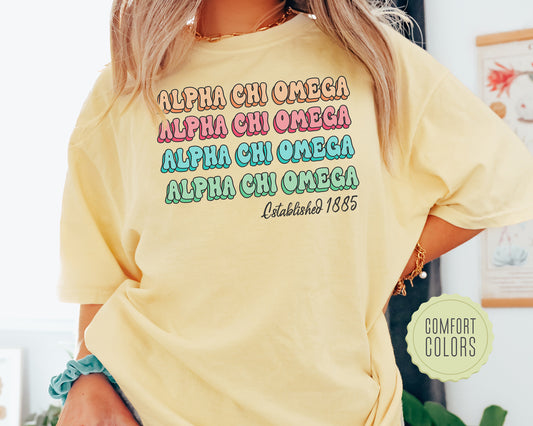 Alpha Chi Omega Lucy Comfort Colors Sorority T-shirt _ 259g