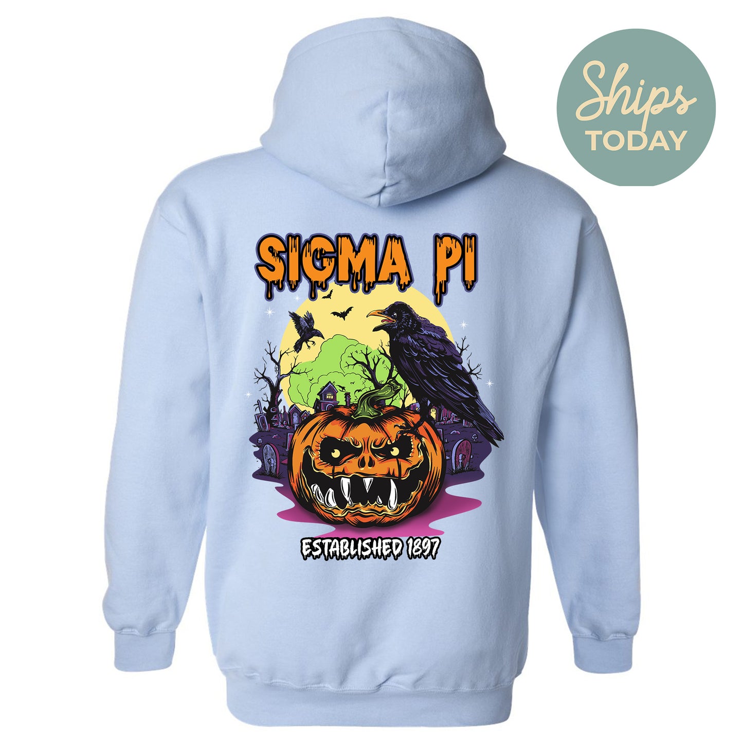 Sigma Pi Halloween Bats Fraternity Hoodie _ 36277g