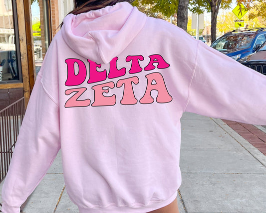 Delta Zeta Shades of Pink Sorority Hoodie _ 32985g