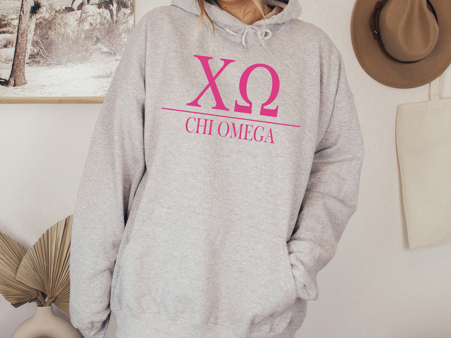 Chi Omega Loud Letters Sorority Hoodie _ 475g