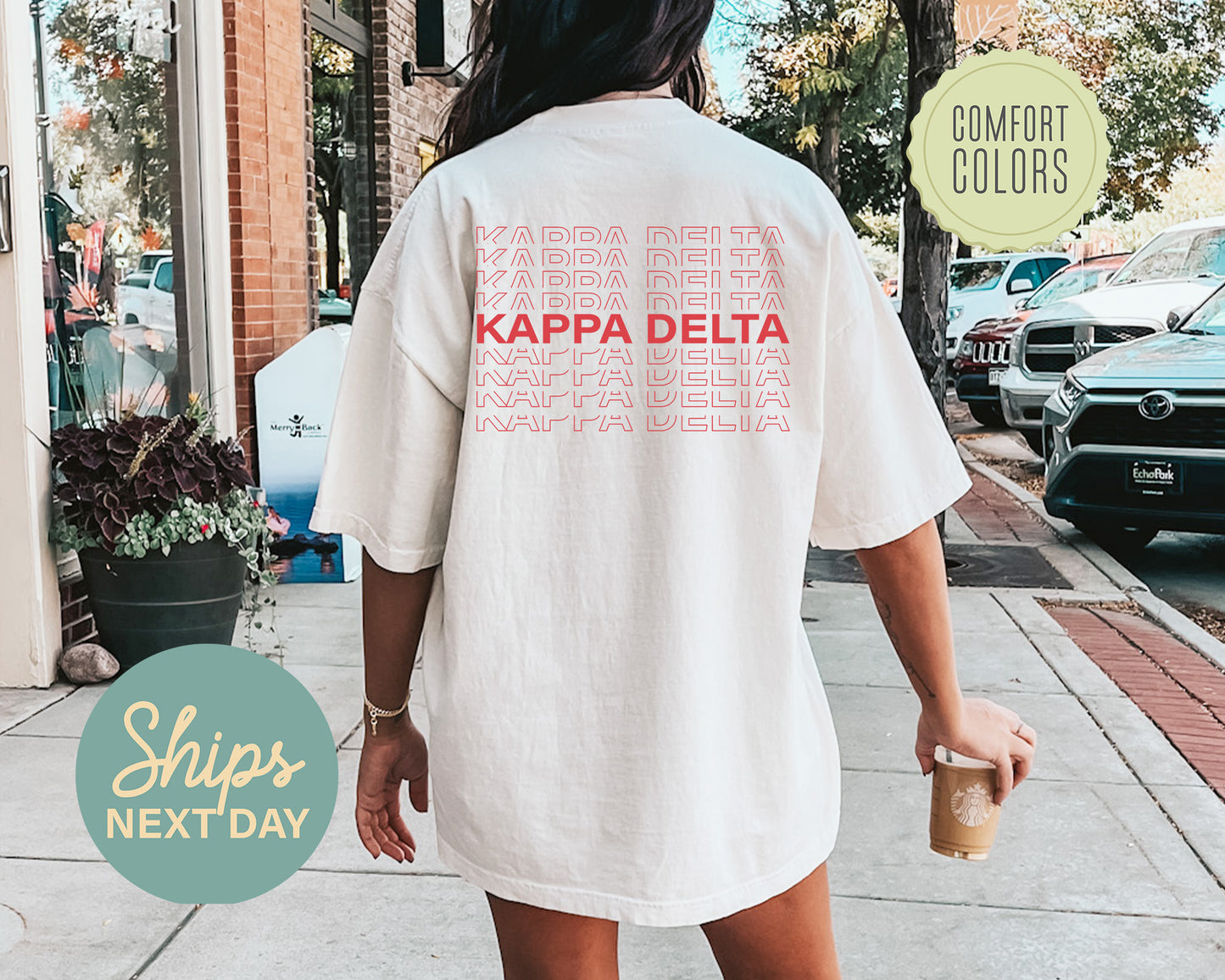 Kappa Delta Repeating Name Comfort Colors Sorority T-shirt _ 33014g