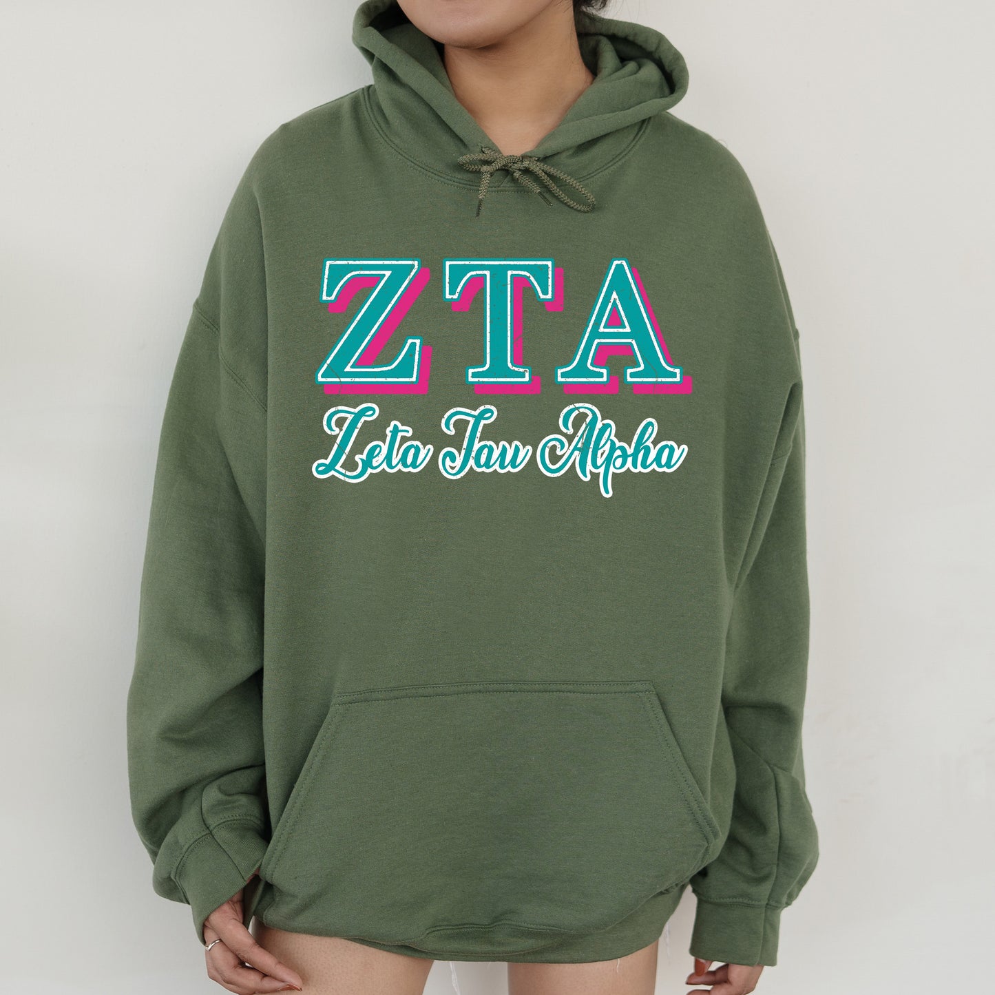 Zeta Tau Alpha Greek Colors Sorority Hoodie _ 36094g