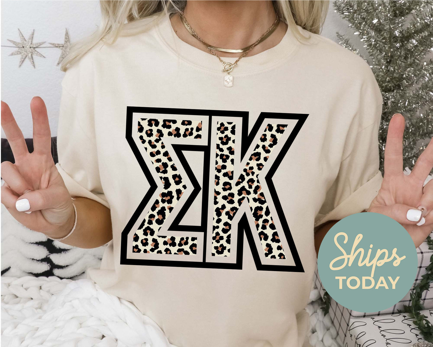 Sigma Kappa Safari Style Letters Sorority T-shirt _ 30457g